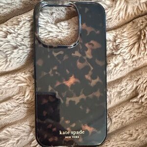 iPhone15 pro Kate Spade Black and Brown Tortoise Phone Case